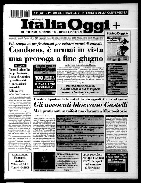 Italia oggi : quotidiano di economia finanza e politica